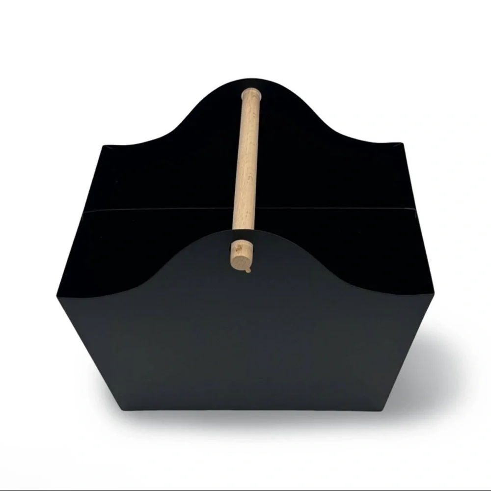 New! Target Bullseye Playground Black Metal Storage Caddy with Wooden Handle